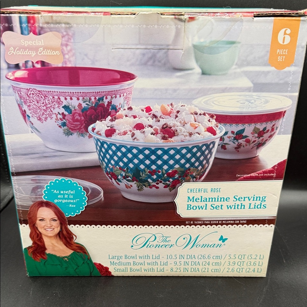 The Pioneer Woman Floral Melamine Bowl Set with Lids - Picture 4 of 6